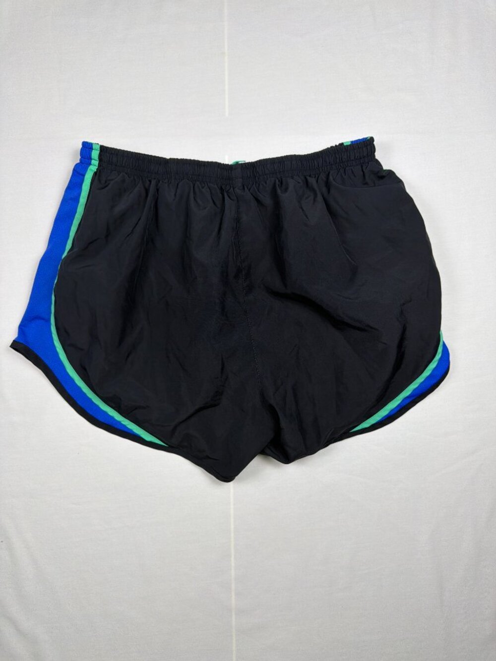 Nike Dri-FIT Running Shorts Womens Large Blue Black Lined Athletic Workout - Picture 2 of 12